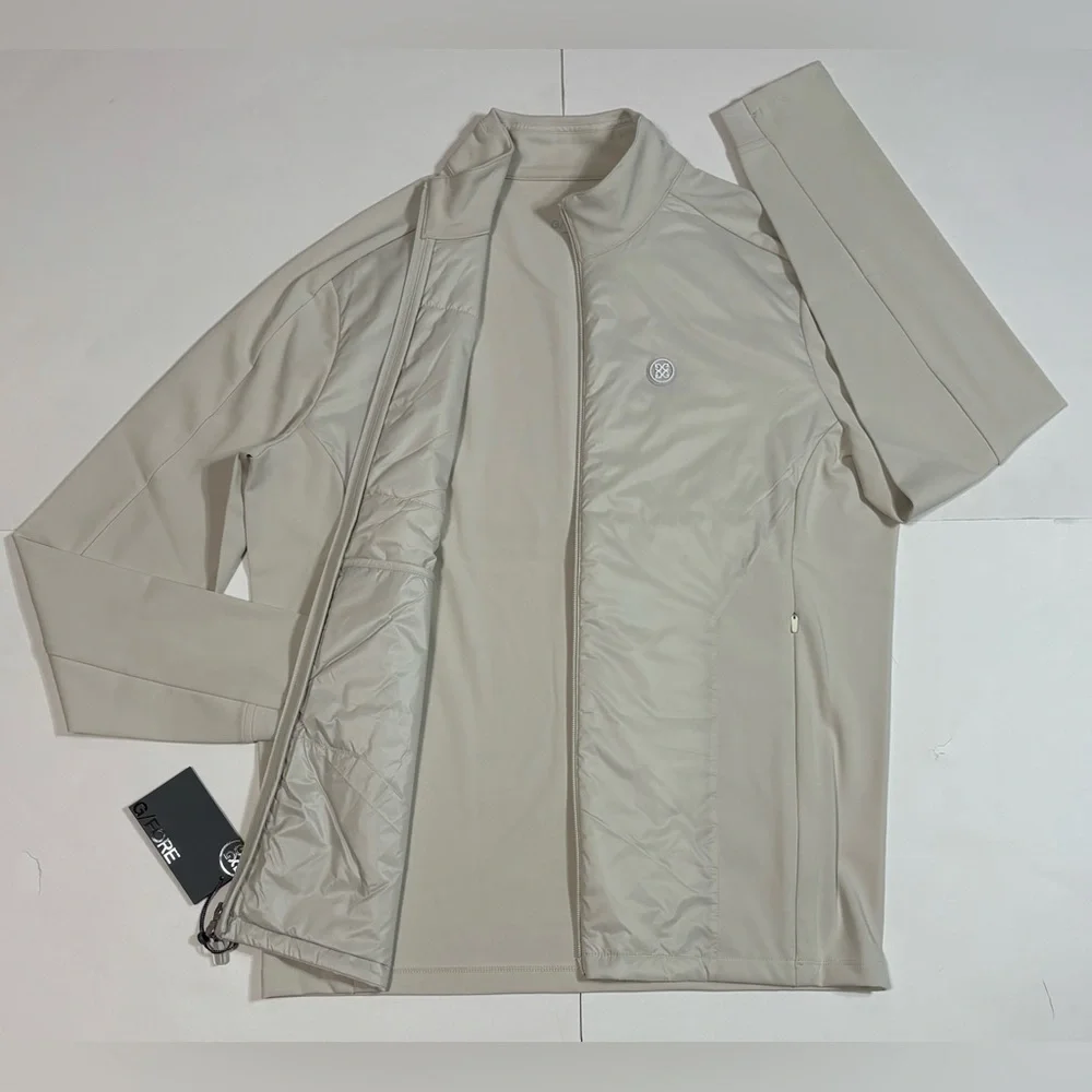 G/FORE Hybrid Performance Full Zip Stretch Nylon Golf Jacket pocket Stone size M